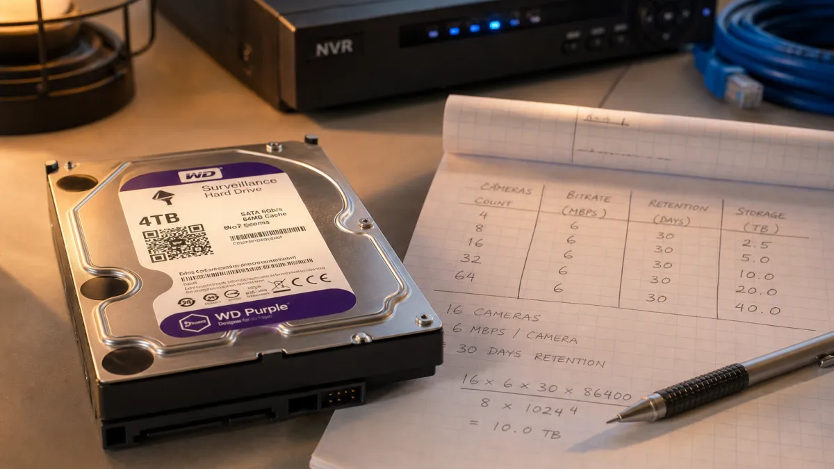 Simulation capacité disque dur vidéosurveillance - Webcible
